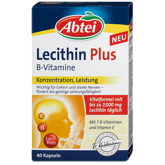 Abtei Lecithin Plus B-Vitamine Für Konzentration Und Leistung Kapseln