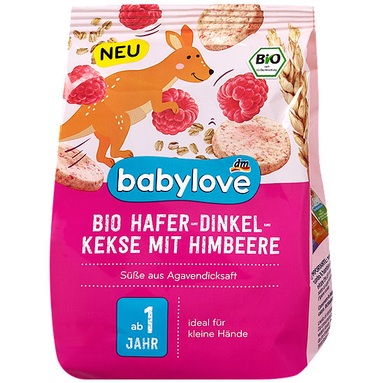 babylove Bio Hafer-Dinkel-Kekse mit Himbeere