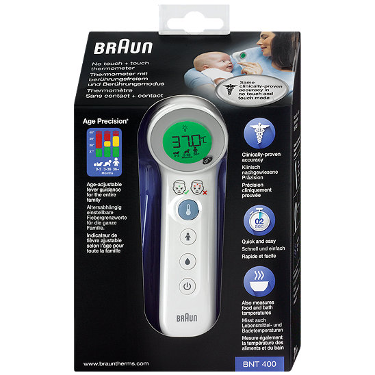 Braun Thermometer BNT 400 berührungsfreier & Berührungsmodus