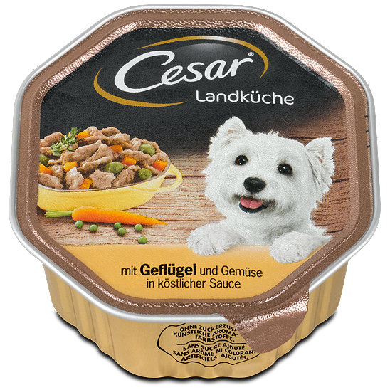Hund · Hundefutter · Hundenassfutter; Cesar Garten-Terrine 14x150g Geflügel, Gemüse & Reis. Cesar Hundenassfutter ... In der praktischen 150g Schale