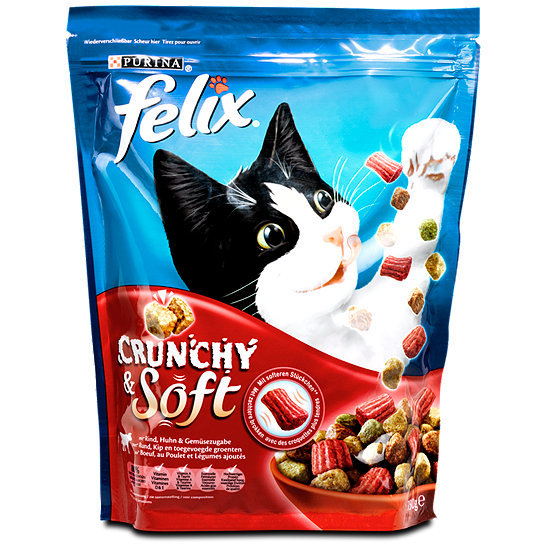 felix Crunchy & Soft Trockenfutter Rind, Huhn & Gemüsezugabe