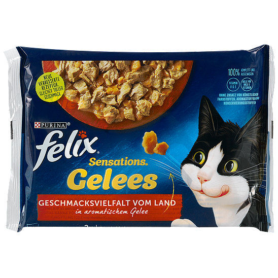 Felix Sensations Gelees Katzenfutter Geschmacksvielfalt Vom Land
