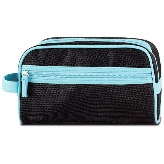Herrentasche schwarz-hellblau mit Vordertasche ...