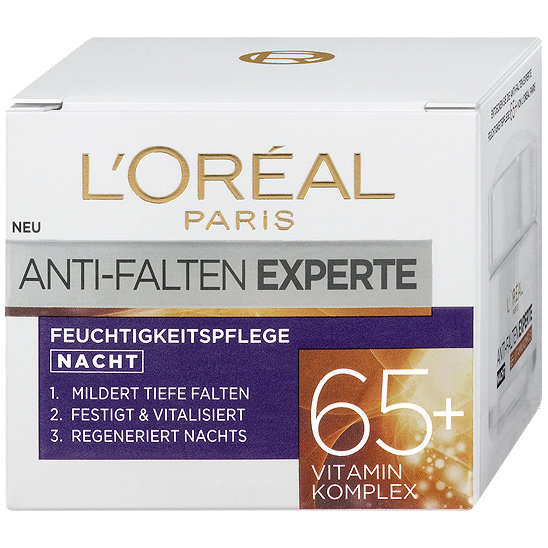 Loreal Anti Falten Experte 65 Test L'Oréal Paris Anti-Falten Experte Feuchtigkeitspflege Nacht 65+
