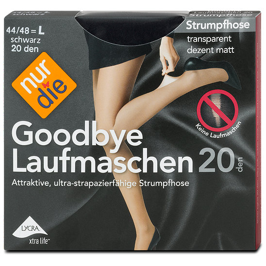 Nur Die Goodbye Laufmaschen Strumpfhose Schwarz 20 Den Gr 4448 4225