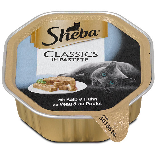 Sheba Classics Katzenfutter Pastete mit Kalb und Huhn