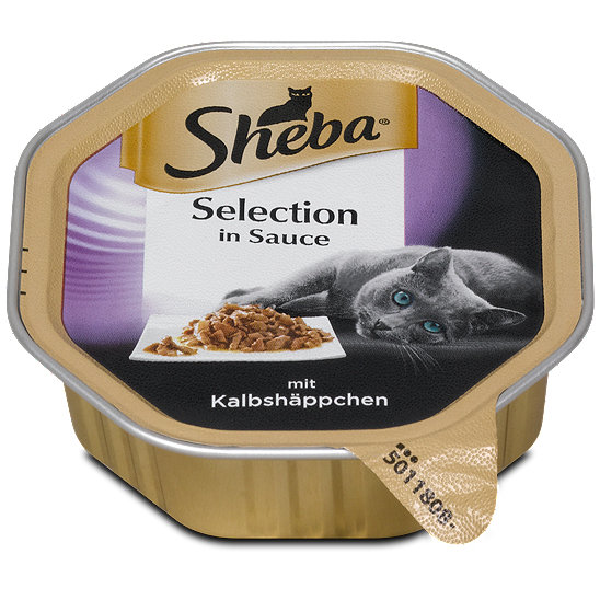 Sheba Selection in Sauce Katzenfutter mit Kalbshäppchen
