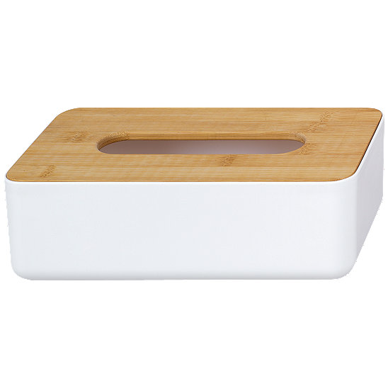 Weisse Taschentuch Box Mit Bambus Deckel Badzubehor