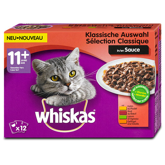 whiskas 11+ Jahre Katzenfutter Klassische Auswahl in Sauce